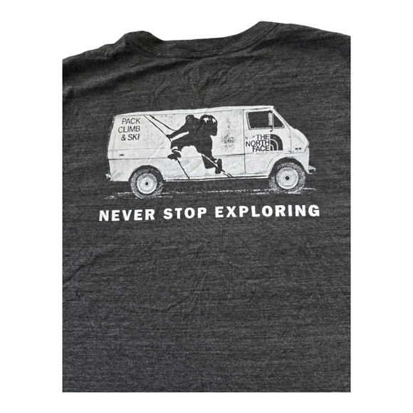 The North Face Classic Tee Shirt Men Sz L Gray Logo Short Sleeve Athleisure - Picture 3 of 13